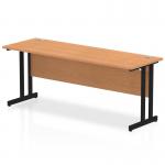 Impulse 1800 x 600mm Straight Office Desk Oak Top Black Cantilever Leg MI003310