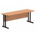 Impulse 1800 x 600mm Straight Office Desk Oak Top Black Cantilever Leg MI003310