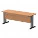 Impulse 1800 x 600mm Straight Office Desk Oak Top Black Cantilever Leg MI003310