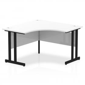 Impulse 1200mm Corner Desk White Top Black Cantilever Leg MI003312