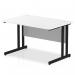 Impulse 1200 x 800mm Straight Office Desk White Top Black Cantilever Leg MI003313