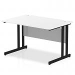 Impulse 1200 x 800mm Straight Office Desk White Top Black Cantilever Leg MI003313