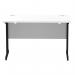 Impulse 1200 x 600mm Straight Office Desk White Top Black Cantilever Leg MI003316