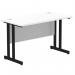 Impulse 1200 x 600mm Straight Office Desk White Top Black Cantilever Leg MI003316