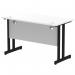 Impulse 1200 x 600mm Straight Office Desk White Top Black Cantilever Leg MI003316