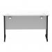 Impulse 1200 x 600mm Straight Office Desk White Top Black Cantilever Leg MI003316