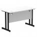 Impulse 1200 x 600mm Straight Office Desk White Top Black Cantilever Leg MI003316