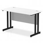 Impulse 1200 x 600mm Straight Office Desk White Top Black Cantilever Leg MI003316