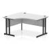 Impulse 1400mm Left Crescent Office Desk White Top Black Cantilever Leg MI003317