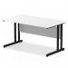 Impulse 1400 x 800mm Straight Office Desk White Top Black Cantilever Leg MI003318