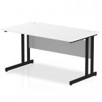 Impulse 1400 x 800mm Straight Office Desk White Top Black Cantilever Leg MI003318