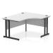 Impulse 1400mm Right Crescent Office Desk White Top Black Cantilever Leg MI003321