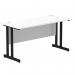 Impulse 1400 x 600mm Straight Office Desk White Top Black Cantilever Leg MI003322