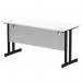 Impulse 1400 x 600mm Straight Office Desk White Top Black Cantilever Leg MI003322