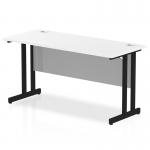 Impulse 1400 x 600mm Straight Office Desk White Top Black Cantilever Leg MI003322