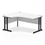 Impulse 1600mm Left Crescent Office Desk White Top Black Cantilever Leg MI003323