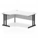 Impulse 1600mm Left Crescent Office Desk White Top Black Cantilever Leg MI003323