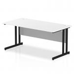 Impulse 1600 x 800mm Straight Office Desk White Top Black Cantilever Leg MI003324