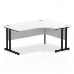 Impulse 1600mm Right Crescent Office Desk White Top Black Cantilever Leg MI003330