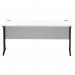 Impulse 1600 x 600mm Straight Office Desk White Top Black Cantilever Leg MI003331