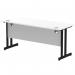 Impulse 1600 x 600mm Straight Office Desk White Top Black Cantilever Leg MI003331