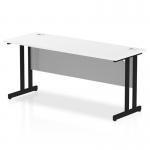 Impulse 1600 x 600mm Straight Office Desk White Top Black Cantilever Leg MI003331