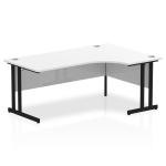 Impulse 1800mm Right Crescent Desk White Top Black Cantilever Leg MI003339