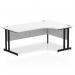 Impulse 1800mm Right Crescent Office Desk White Top Black Cantilever Leg MI003339