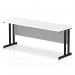 Impulse 1800 x 600mm Straight Office Desk White Top Black Cantilever Leg MI003340