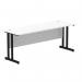 Impulse 1800 x 600mm Straight Office Desk White Top Black Cantilever Leg MI003340