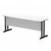 Impulse 1800 x 600mm Straight Office Desk White Top Black Cantilever Leg MI003340