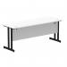 Impulse 1800 x 600mm Straight Office Desk White Top Black Cantilever Leg MI003340