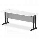 Impulse 1800 x 600mm Straight Office Desk White Top Black Cantilever Leg MI003340