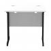 Impulse 800 x 600mm Straight Office Desk White Top Black Cantilever Leg MI003341