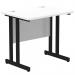 Impulse 800 x 600mm Straight Office Desk White Top Black Cantilever Leg MI003341