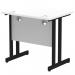 Impulse 800 x 600mm Straight Office Desk White Top Black Cantilever Leg MI003341