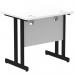 Impulse 800 x 600mm Straight Office Desk White Top Black Cantilever Leg MI003341