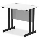 Impulse 800 x 600mm Straight Office Desk White Top Black Cantilever Leg MI003341