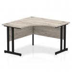 Impulse 1200mm Corner Desk Grey Oak Top Black Cantilever Leg MI003342