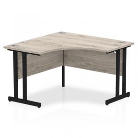 Impulse 1200mm Corner Office Desk Grey Oak Top Black Cantilever Leg MI003342