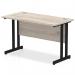 Impulse 1200 x 600mm Straight Office Desk Grey Oak Top Black Cantilever Leg MI003346