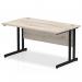 Impulse 1400 x 800mm Straight Office Desk Grey Oak Top Black Cantilever Leg MI003348