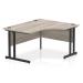 Impulse 1400mm Right Crescent Office Desk Grey Oak Top Black Cantilever Leg MI003351