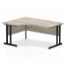 Impulse 1600mm Left Crescent Desk Grey Oak Top Black Cantilever Leg MI003353