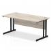 Impulse 1600 x 800mm Straight Office Desk Grey Oak Top Black Cantilever Leg MI003354