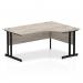 Impulse 1600mm Right Crescent Desk Grey Oak Top Black Cantilever Leg MI003360