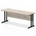 Impulse 1800 x 600mm Straight Office Desk Grey Oak Top Black Cantilever Leg MI003370