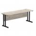 Impulse 1800 x 600mm Straight Office Desk Grey Oak Top Black Cantilever Leg MI003370