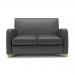 Wynne 132cm Wide Sofa Flint Faux Leather Light Wood Feet NSS00351