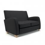 Wynne 132cm Wide Sofa Ebony Fabric Light Wood Feet NSS00404